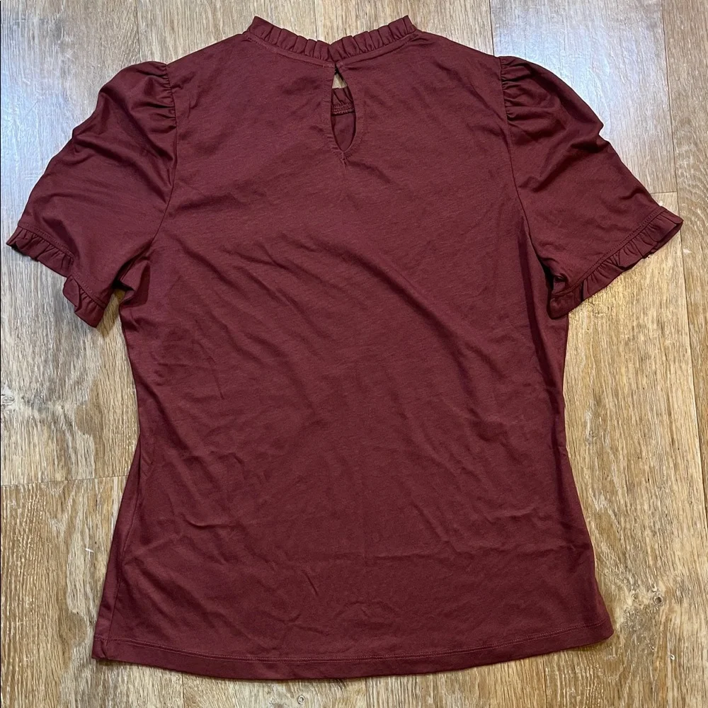 NEW Boden Supersoft Frill Detail T-Shirt Roasted Brown Cotton Short Sleeve Top - Picture 6 of 11
